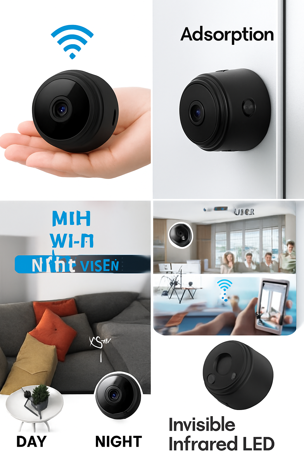 Mini A9 WiFi Security Camera – 1080P HD, Night Vision & Motion Detection